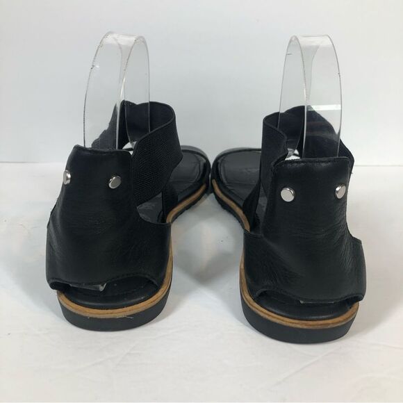 Sorel Ella II Cross Strap Black Leather Sandals Size 9 NL2893-010 - Picture 6 of 9